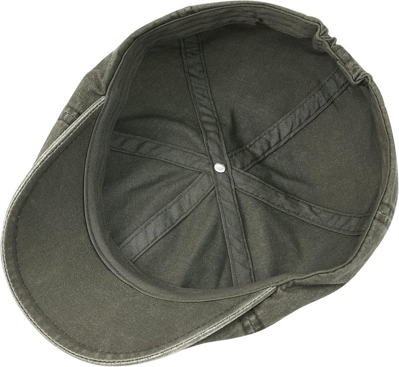 VOBOOM Cotton Washing Flat Cap Cabbie Hat Gatsby Ivy Irish Hunting Newsboy - Image 5